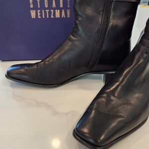 Stuart Weitzman Black Leather Booties